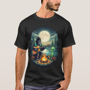 Camiseta Gorila Tocando Guitarra com Alien
