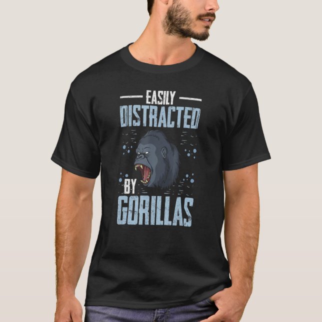 Camiseta Gorilla Animal Quote Macaco Habitat Silverback Wes (Frente)