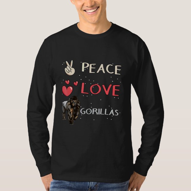Camiseta Gorilla Apes Peace Love Gorillas (Frente)