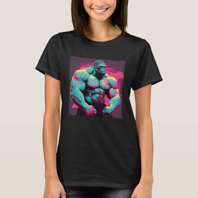 Camiseta Gorilla Beast Bodybuilding Muscles Fitness Workout (Frente)