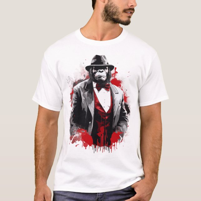 Camiseta Gorilla Boss: Estilo de Dapper e Swagger de Rua! (Frente)