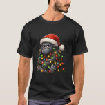 Camiseta Gorilla Christmas Lights Santa Hat Garotas<br><div class="desc">Gorilla Christmas Lights Santa Hat Garotas</div>