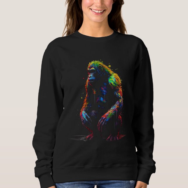 Camiseta Gorilla Colourful Artwork  Animal Monkey Zoo Goril (Frente)