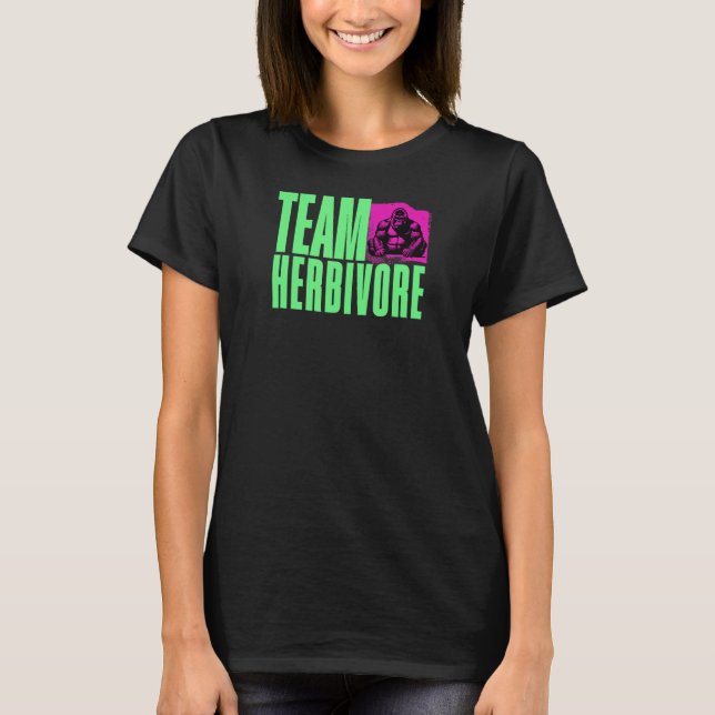 Camiseta Gorilla Green, Equipe Herbivore - Força Vegan (Frente)