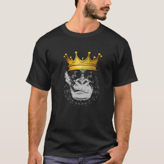Camiseta Gorilla King Crown Funny Ape Gang Cigarros Fumante