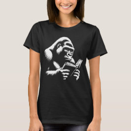 Camiseta Gorilla lê um livro