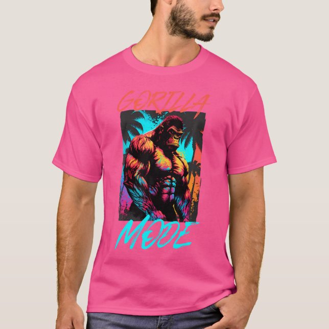 Camiseta Gorilla Mode Workout Músculos De Giro Da Besta Bod (Frente)