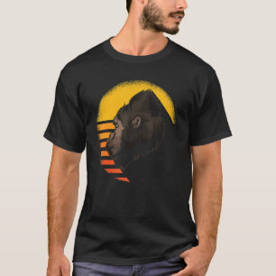 Camiseta Gorilla Monkey Ape Animal Retro Sunset Gorilla 1