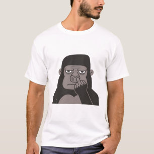 Camiseta Gorilla Picting Nose Usando A Dobra Do Dedo Médio
