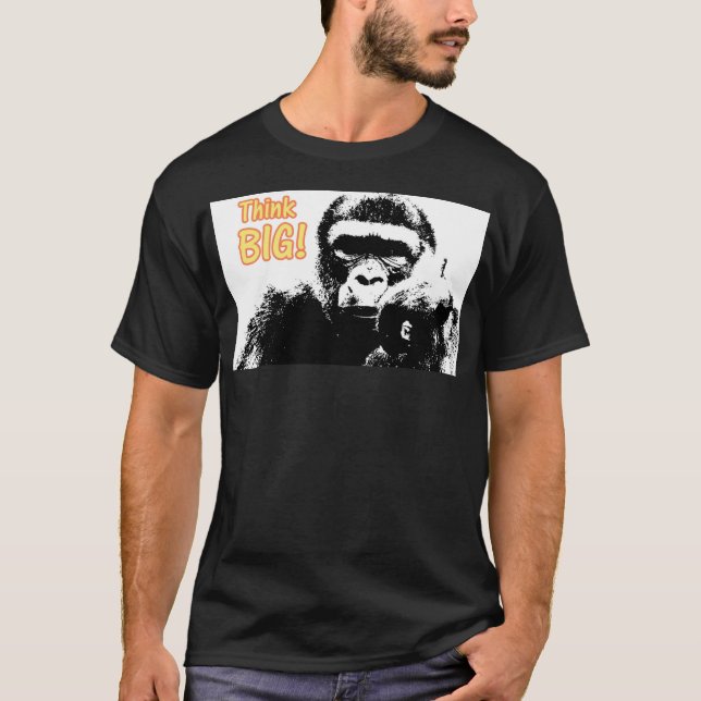 Camiseta Gorilla Pop Art Elegante Tendy Modern Motivational (Frente)