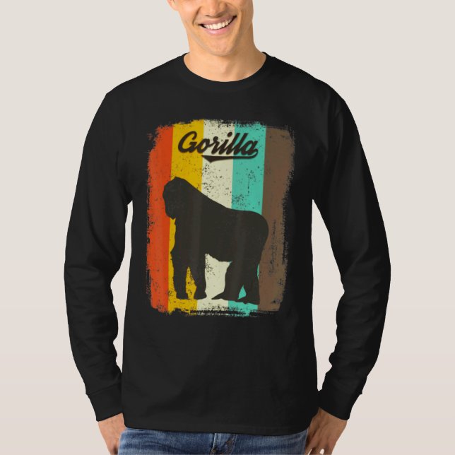 Camiseta Gorilla Retro 70s Vintage Cute Animal (Frente)