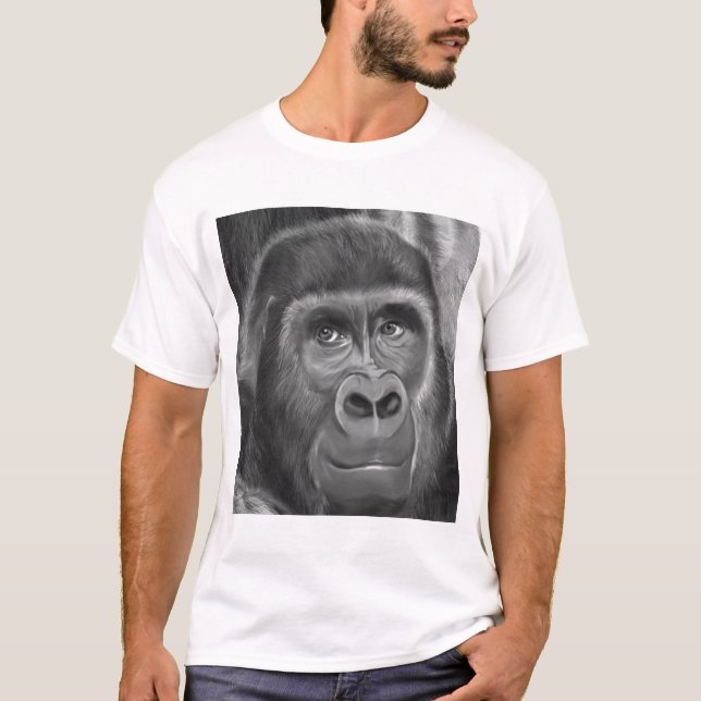 Camiseta Gorilla sucking fingers T-shirt2指しゃぶりのゴリラTシャツ (Frente)