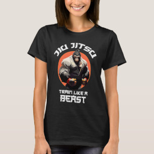 Camiseta Gorilla Train como uma besta Jiu Jitsu BJJ Grappli