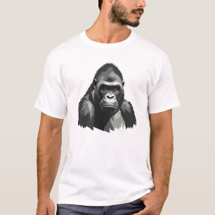 Camiseta Gorilla Vetor Graphic Art Portrait Animal Spirit
