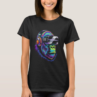 Camiseta Gorilla VR Meninos Jogando Jogos Adultos 