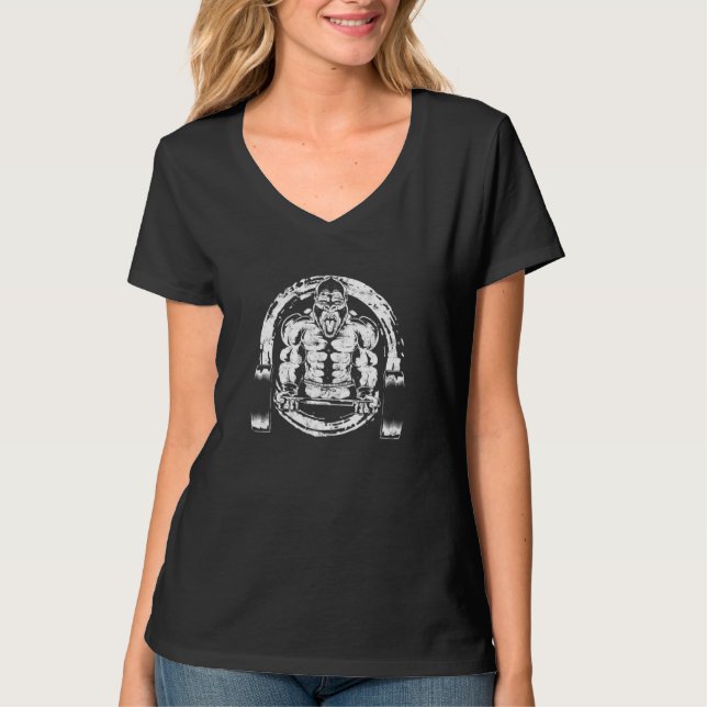 Camiseta Gorilla Wefter Body Builder Gorilla Gym Wo (Frente)