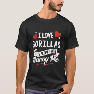 Camiseta Gorillas Design Gift - Eu Amo Gorillas!