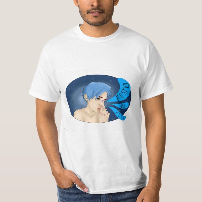 Camiseta Gorillaz 2-D, Fundado E Azul (Frente)