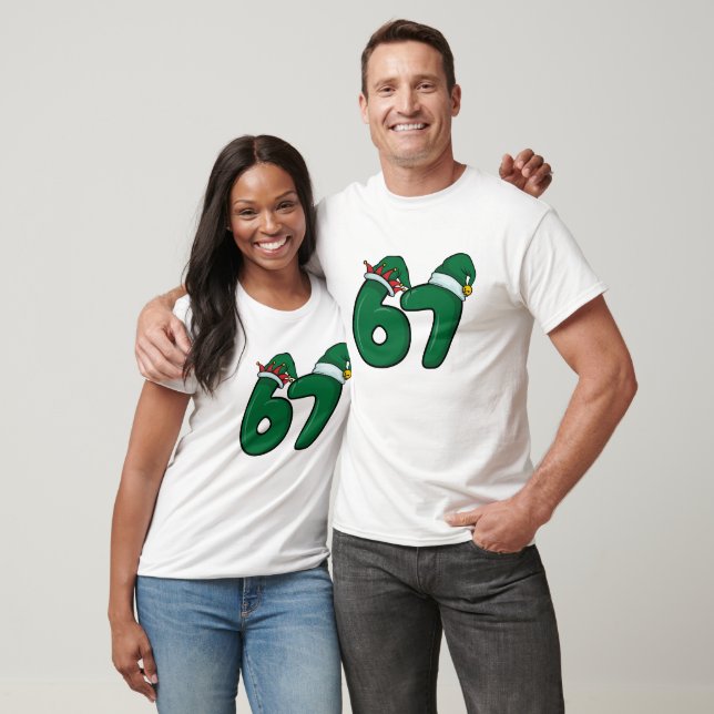 Camiseta Gorra de Natal de 6 7 Elfos Engraçado  (Unissex)