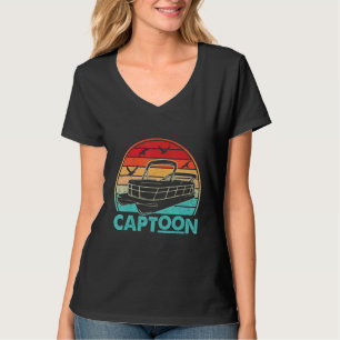 Camiseta Gorra de navegação retrô vintage Captoon Pontoon T