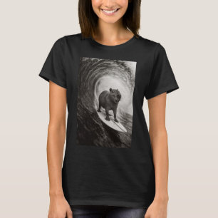 Camiseta Gorra de surfe engraçada Capyra selfie no quadro d