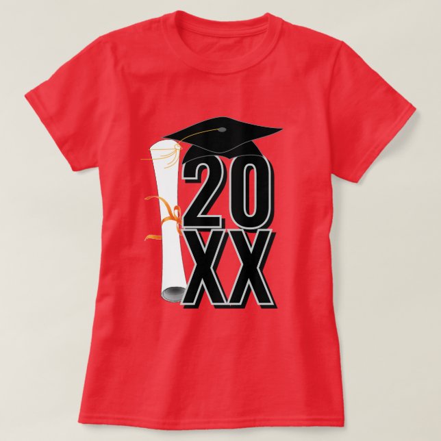 Camiseta Gorra e Diploma de Formatura 20XX (Frente do Design)
