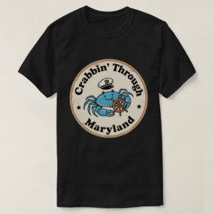 Camiseta Gorro de Capitão Engraçado Vintage do Caranguejo A