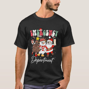 Camiseta Gorro de Natal de Papai Noel do Departamento de Em