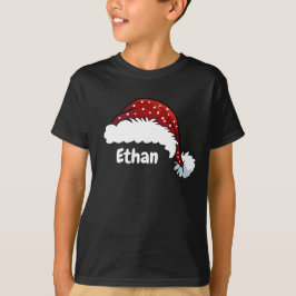 Camiseta Gorro de Natal Santa Personalizado com Nome da Fam