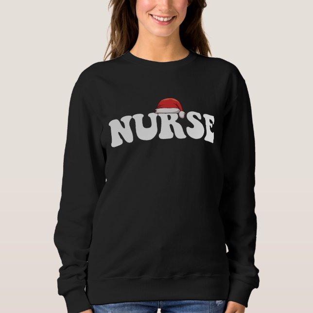 Camiseta Gorro de Papai Noel de Natal Enfermagem (Frente)