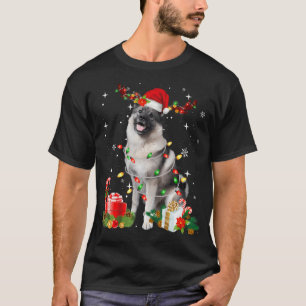 Camiseta Gorro de Papai Noel engraçado do Elkhound norueguê