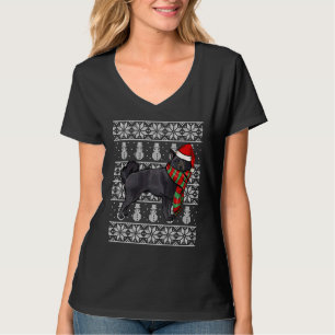 Camiseta Gorro de Papai Noel Xmas Schipperke Natal Feio