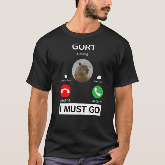 Camiseta Gort está chamando Capybara. Está chamando os puls (Frente)
