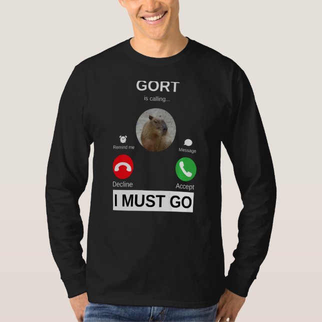 Camiseta Gort está chamando Capybara. Está chamando os puls (Frente)