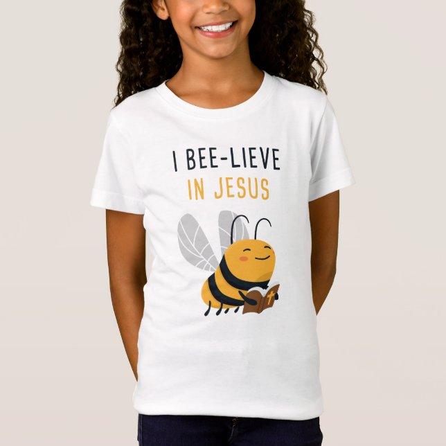 Camiseta Gospel Kids Christian Faith Cute Bee: Eu Abelho (Frente)