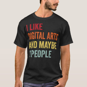 Camiseta Gosto de Artes Digitais Talvez 3 Pessoas