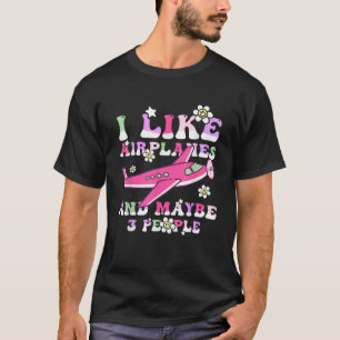 Camiseta Gosto De Aviões E Talvez De 3 Aviões Pessoas