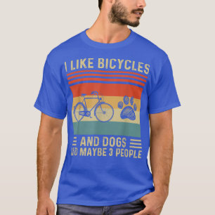 Camiseta Gosto de Bicicletas, Cães e talvez 3 Pessoas