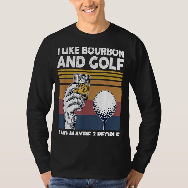 Camiseta Gosto De Bourbon E Golfe E Talvez De 3 Pessoas (Frente)