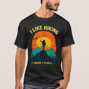 Camiseta Gosto de caminhar & talvez 3 pessoas caminhante en