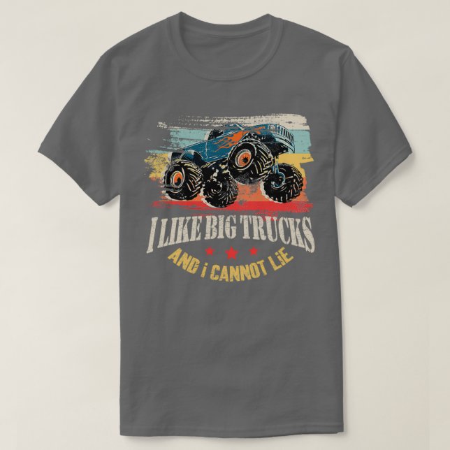 Camiseta Gosto De Caminhões Grandes E Não Posso Mentir O Mo (Frente do Design)