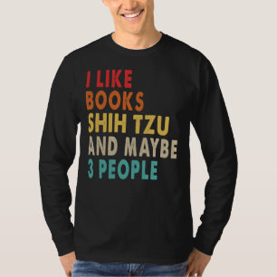 Camiseta Gosto De Livros Shih Tzu E Talvez De 3 Pessoas Par