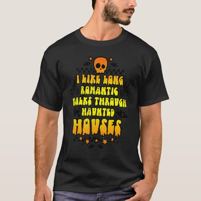 Camiseta Gosto De Longas Caminhadas Românticas Através De C (Frente)