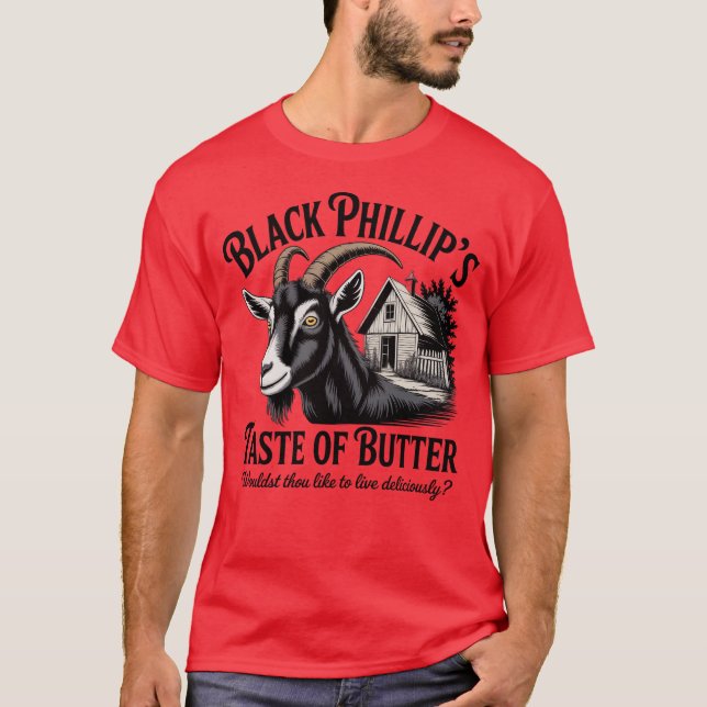 Camiseta Gosto de Manteiga de Black Phillip (Frente)