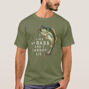 Camiseta Gosto de Pescar Engraçado do Big Bass