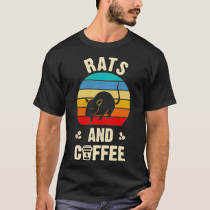 Camiseta Gosto de ratos e café Engraçado, vintage, amante d
