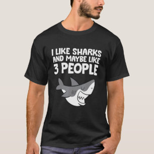 Camiseta Gosto De Tubarões E Talvez De Três Tubarões Pessoa
