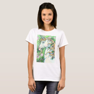 Camiseta GOSTO do UNICÓRNIO das VIOLETAS, branco do T-SHIR