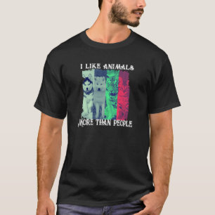 Camiseta Gosto Mais De Animais Do Que De Estilo De Grunge D