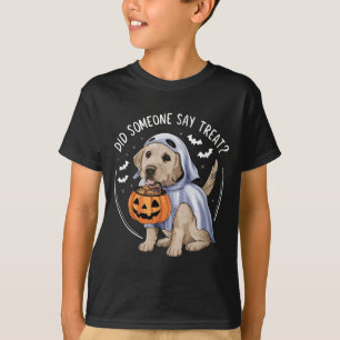 Camiseta Gostosuras de Fantasma Labrador Filhote Halloween
